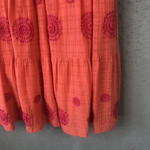 Uncle Frank Dress Womens XS Orange Pink Many Medallions Boho Embroidered NWT - Picture 11 of 16